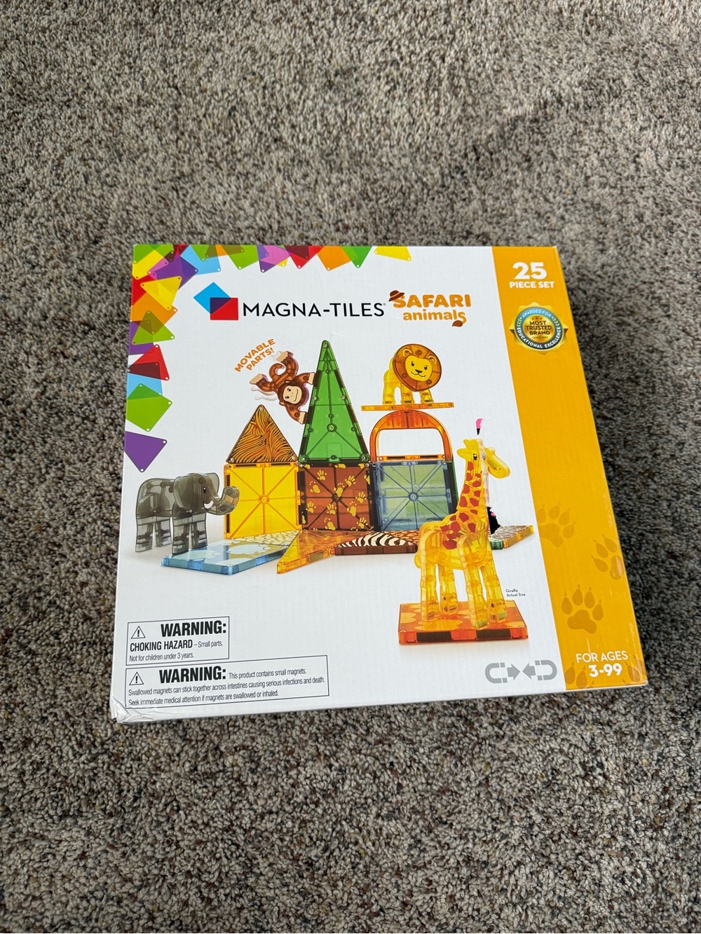 New in Box MAGNA-TILES Safari Animals 25-Piece Magnetic Construction Set